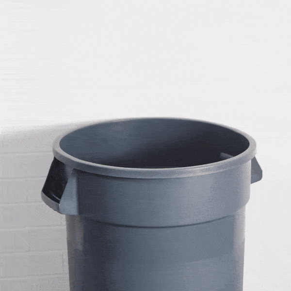 RW Clean 32 gal Gray Plastic Commercial Trash Can / Ingredient Bin - 25" x 22" x 27 1/4" - 1 count box