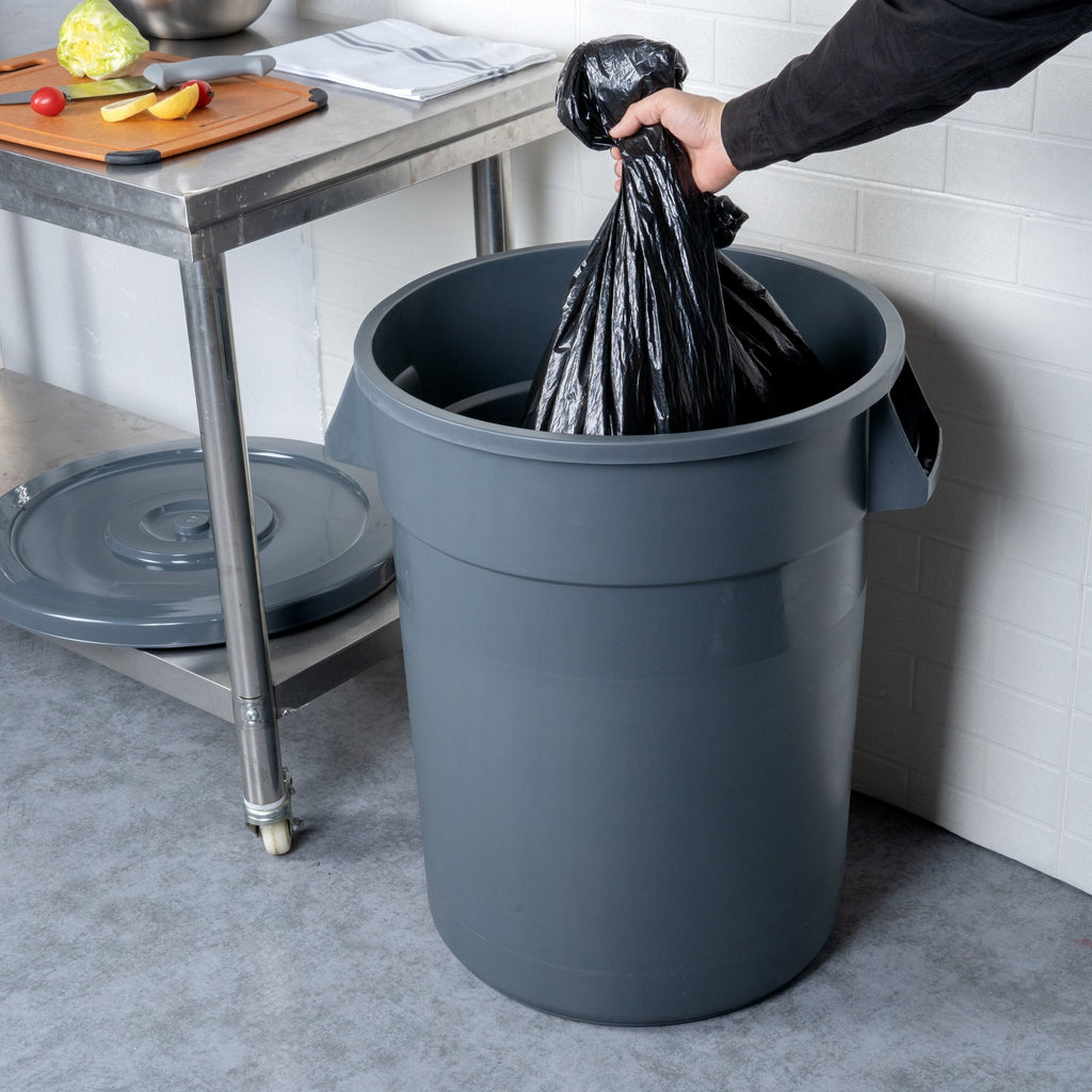 RW Clean 32 gal Gray Plastic Commercial Trash Can / Ingredient Bin - 25" x 22" x 27 1/4" - 1 count box