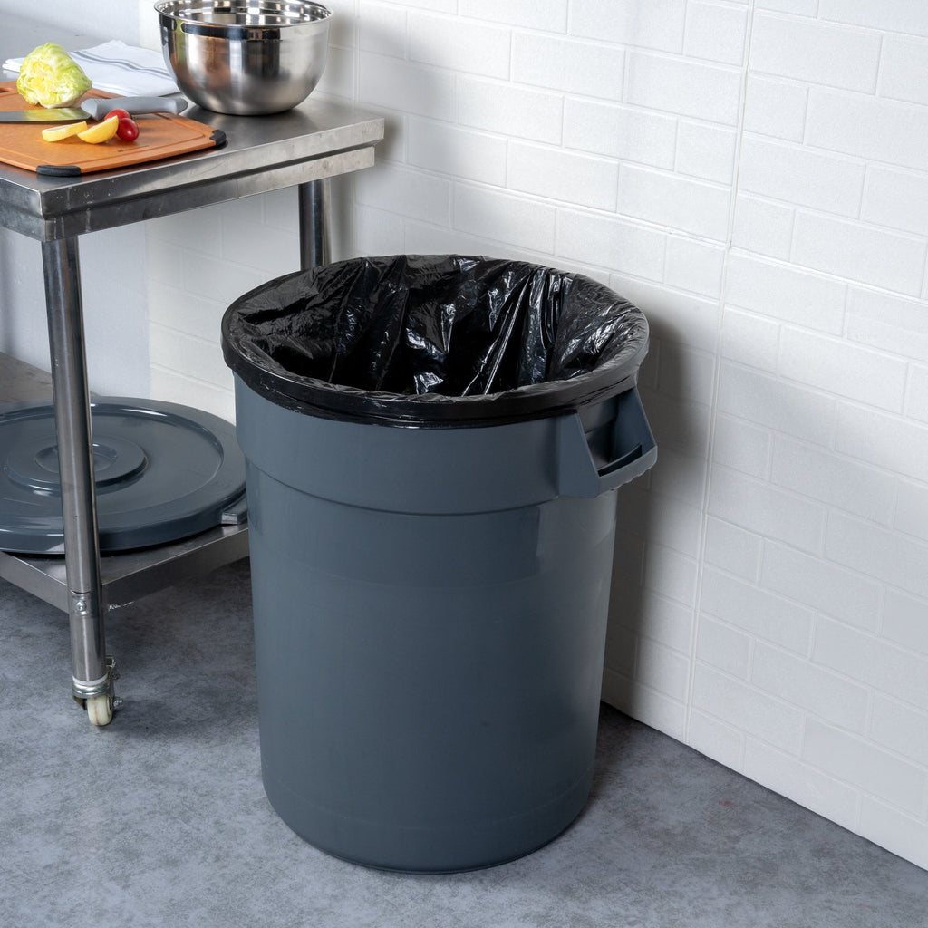 RW Clean 32 gal Gray Plastic Commercial Trash Can / Ingredient Bin - 25" x 22" x 27 1/4" - 1 count box