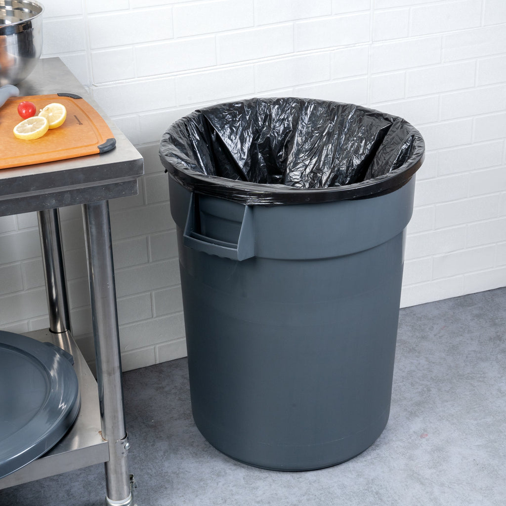 RW Clean 32 gal Gray Plastic Commercial Trash Can / Ingredient Bin - 25" x 22" x 27 1/4" - 1 count box