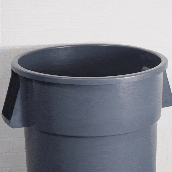 RW Clean 44 gal Gray Plastic Commercial Trash Can / Ingredient Bin - 27 1/2" x 23 3/4" x 31" - 1 count box