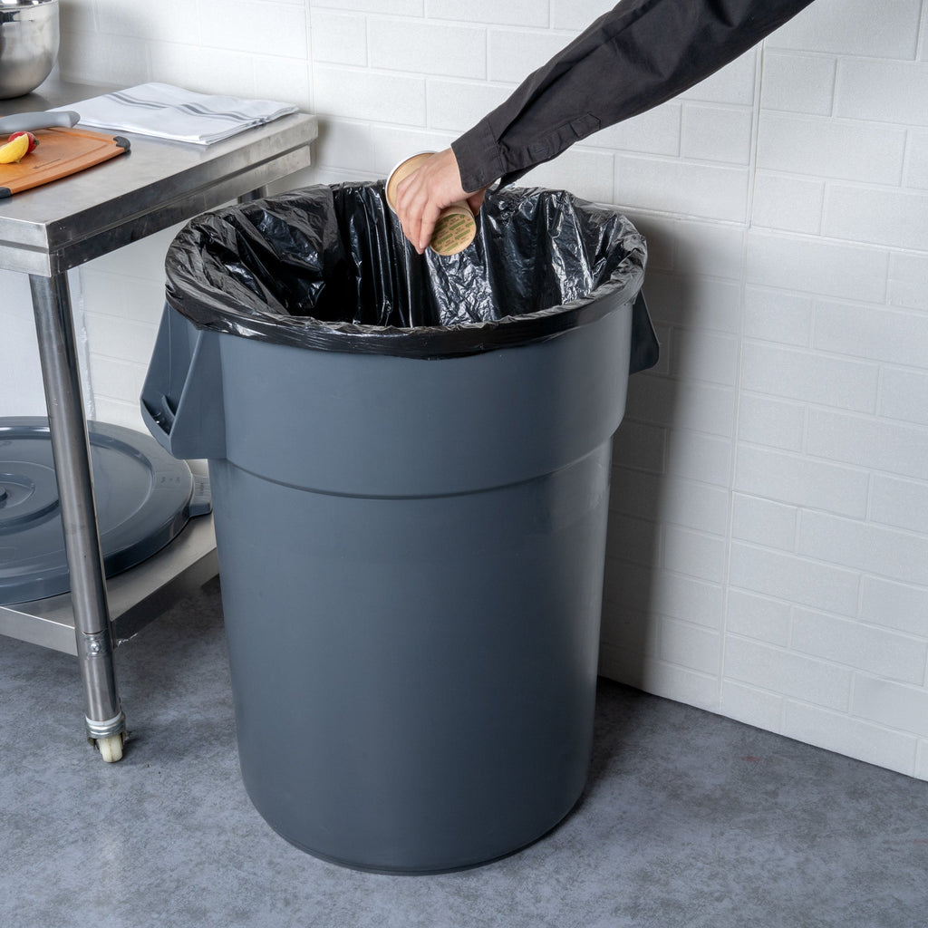 RW Clean 44 gal Gray Plastic Commercial Trash Can / Ingredient Bin - 27 1/2" x 23 3/4" x 31" - 1 count box
