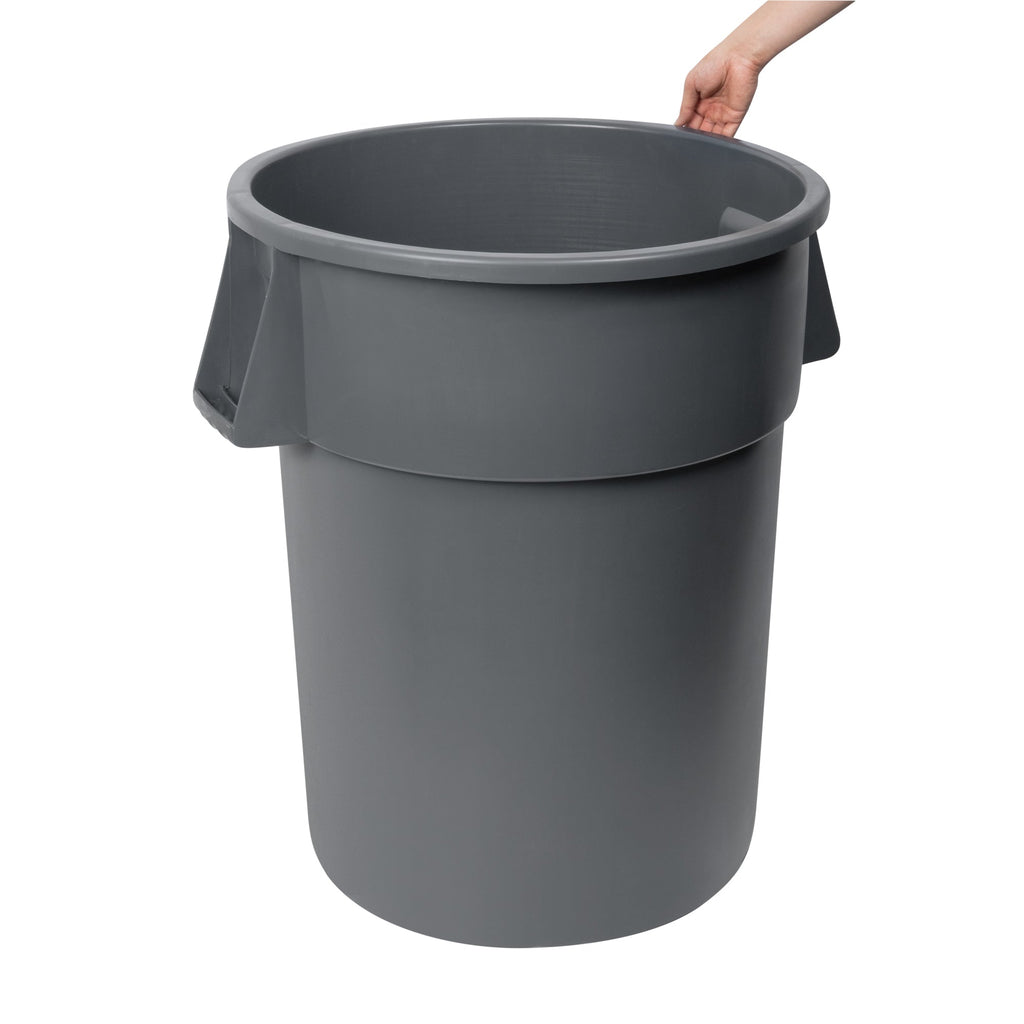 RW Clean 55 gal Gray Plastic Commercial Trash Can / Ingredient Bin - 30 3/4" x 27" x 33 1/4" - 1 count box