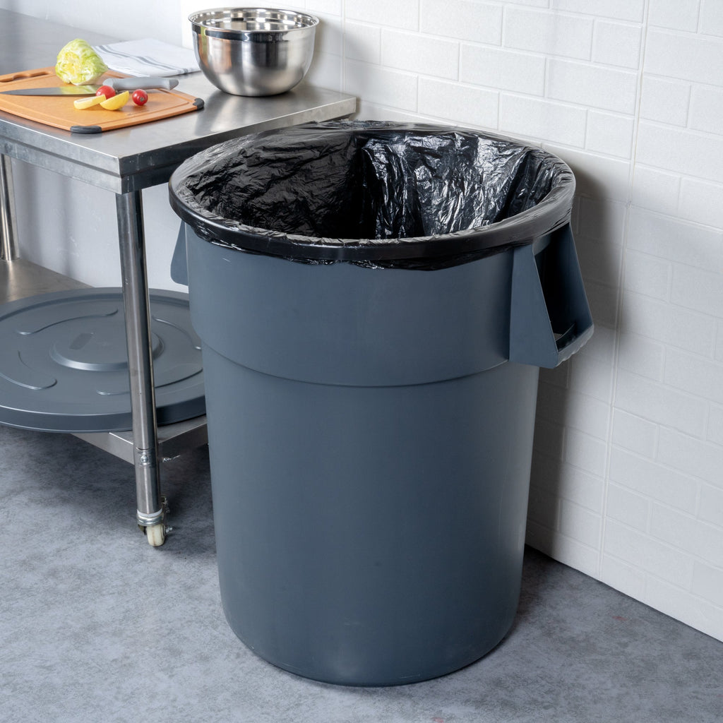 RW Clean 55 gal Gray Plastic Commercial Trash Can / Ingredient Bin - 30 3/4" x 27" x 33 1/4" - 1 count box