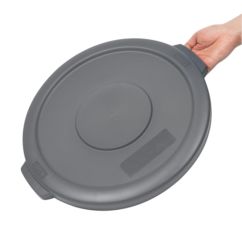 RW Clean Gray Plastic Commercial Trash Can / Ingredient Bin Lid - Fits 10 gal - 1 count box