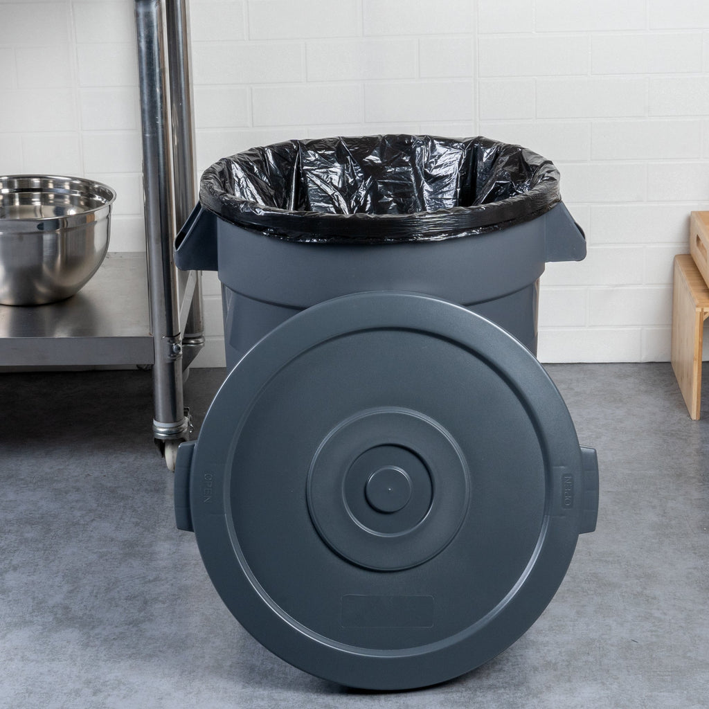 RW Clean Gray Plastic Commercial Trash Can / Ingredient Bin Lid - Fits 20 gal - 1 count box