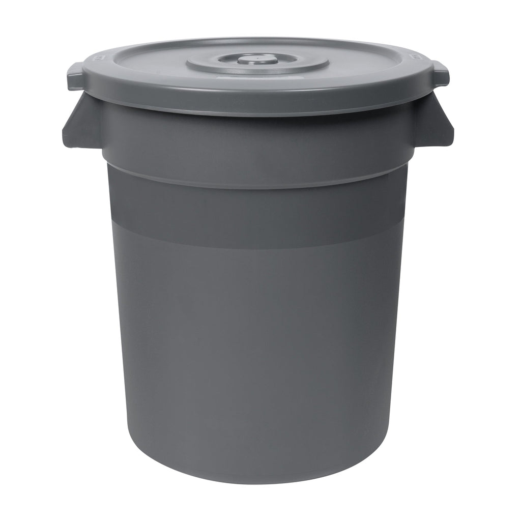 RW Clean Gray Plastic Commercial Trash Can / Ingredient Bin Lid - Fits 20 gal - 1 count box