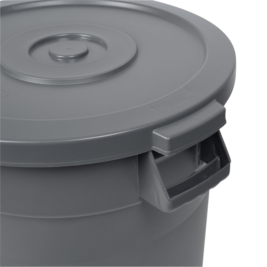 RW Clean Gray Plastic Commercial Trash Can / Ingredient Bin Lid - Fits 20 gal - 1 count box