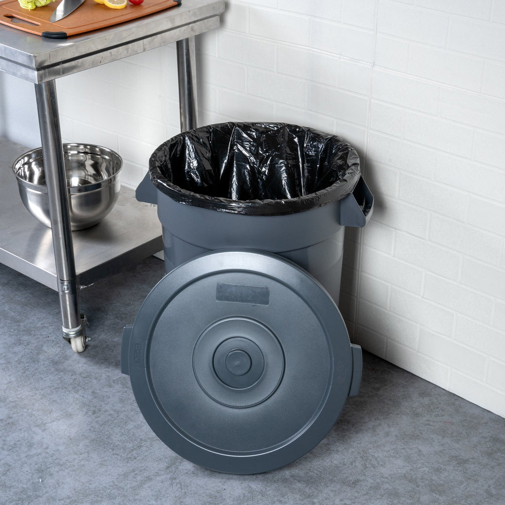 RW Clean Gray Plastic Commercial Trash Can / Ingredient Bin Lid - Fits 20 gal - 1 count box