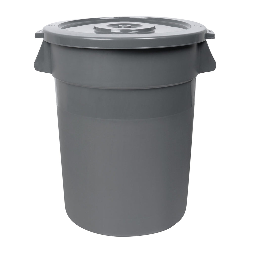 RW Clean Gray Plastic Commercial Trash Can / Ingredient Bin Lid - Fits 32 gal - 1 count box