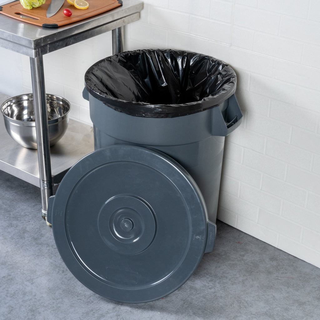 RW Clean Gray Plastic Commercial Trash Can / Ingredient Bin Lid - Fits 32 gal - 1 count box