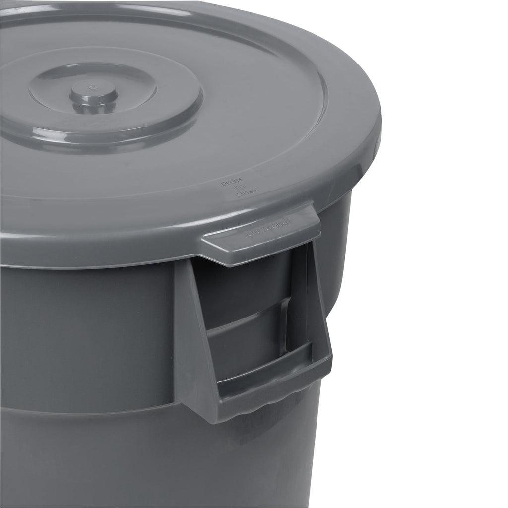 RW Clean Gray Plastic Commercial Trash Can / Ingredient Bin Lid - Fits 44 gal - 1 count box