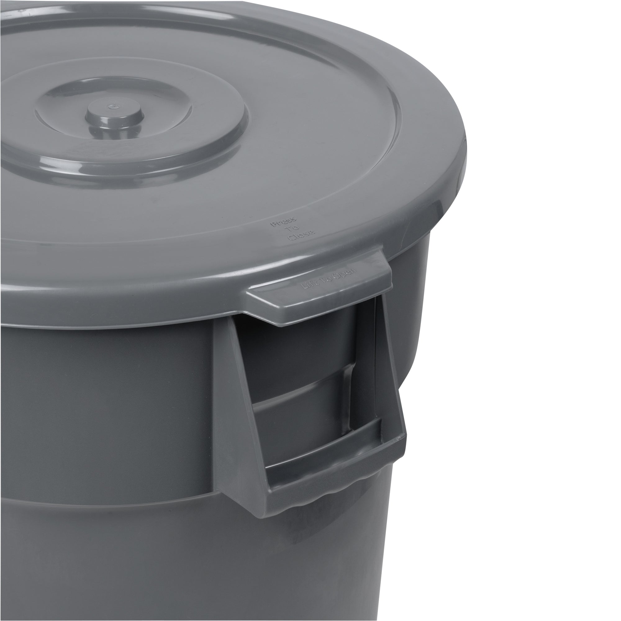 RW Clean Gray Plastic Commercial Trash Can / Ingredient Bin Lid - Fits 44 gal - 1 count box