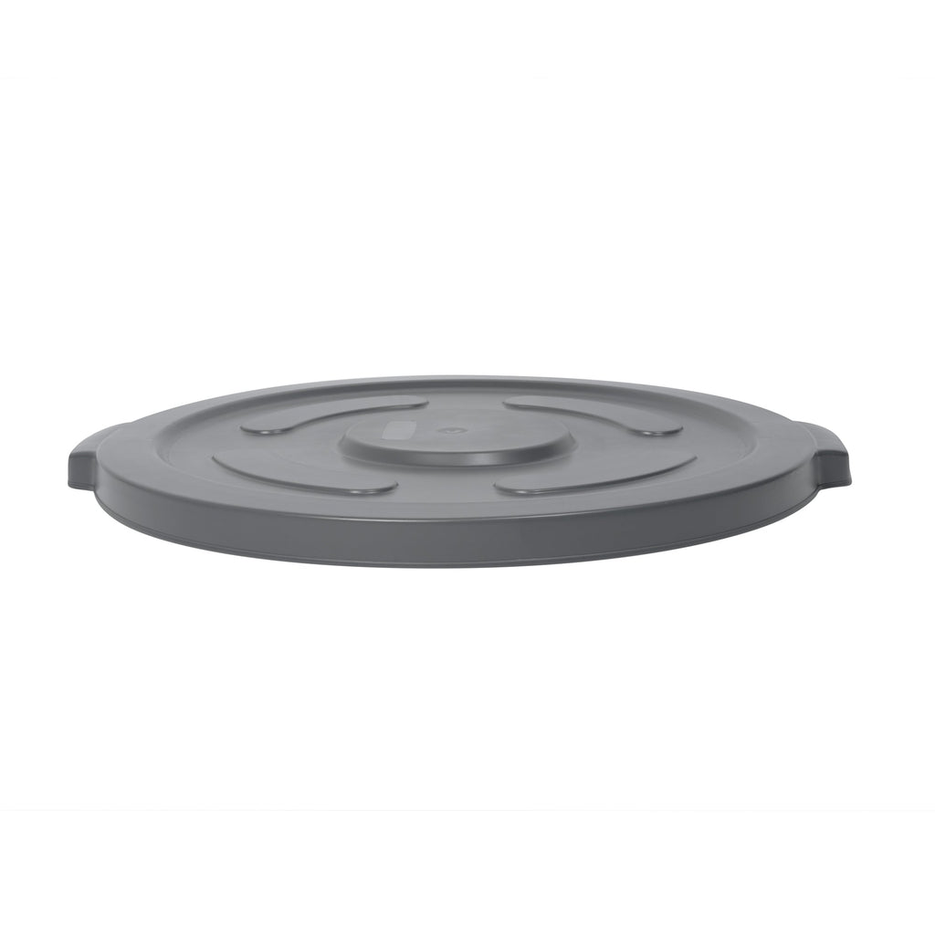 RW Clean Gray Plastic Commercial Trash Can / Ingredient Bin Lid - Fits 55 gal - 1 count box