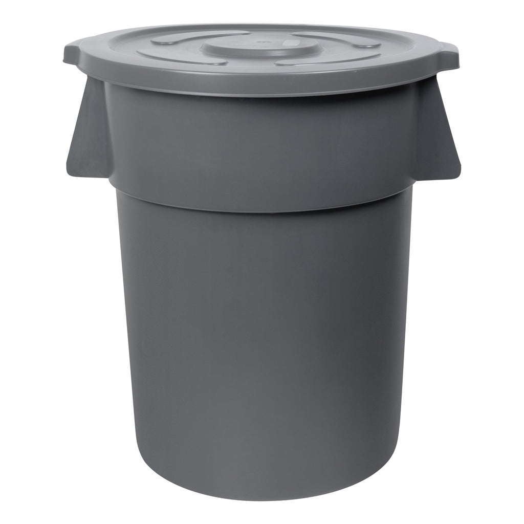 RW Clean Gray Plastic Commercial Trash Can / Ingredient Bin Lid - Fits 55 gal - 1 count box