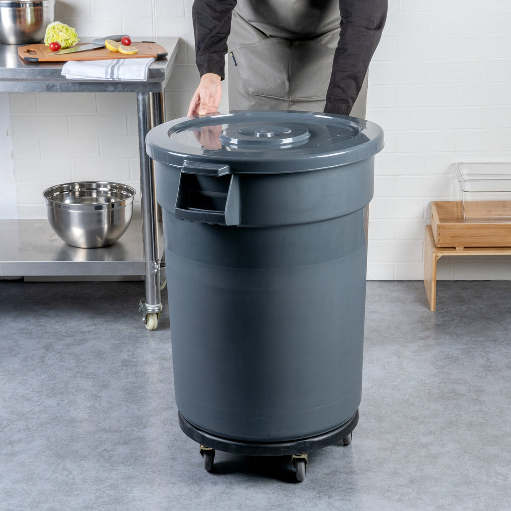 RW Clean Plastic Commercial Trash Can / Ingredient Bin Dolly - Fits 20, 32, 44 and 55 gal - 1 count box