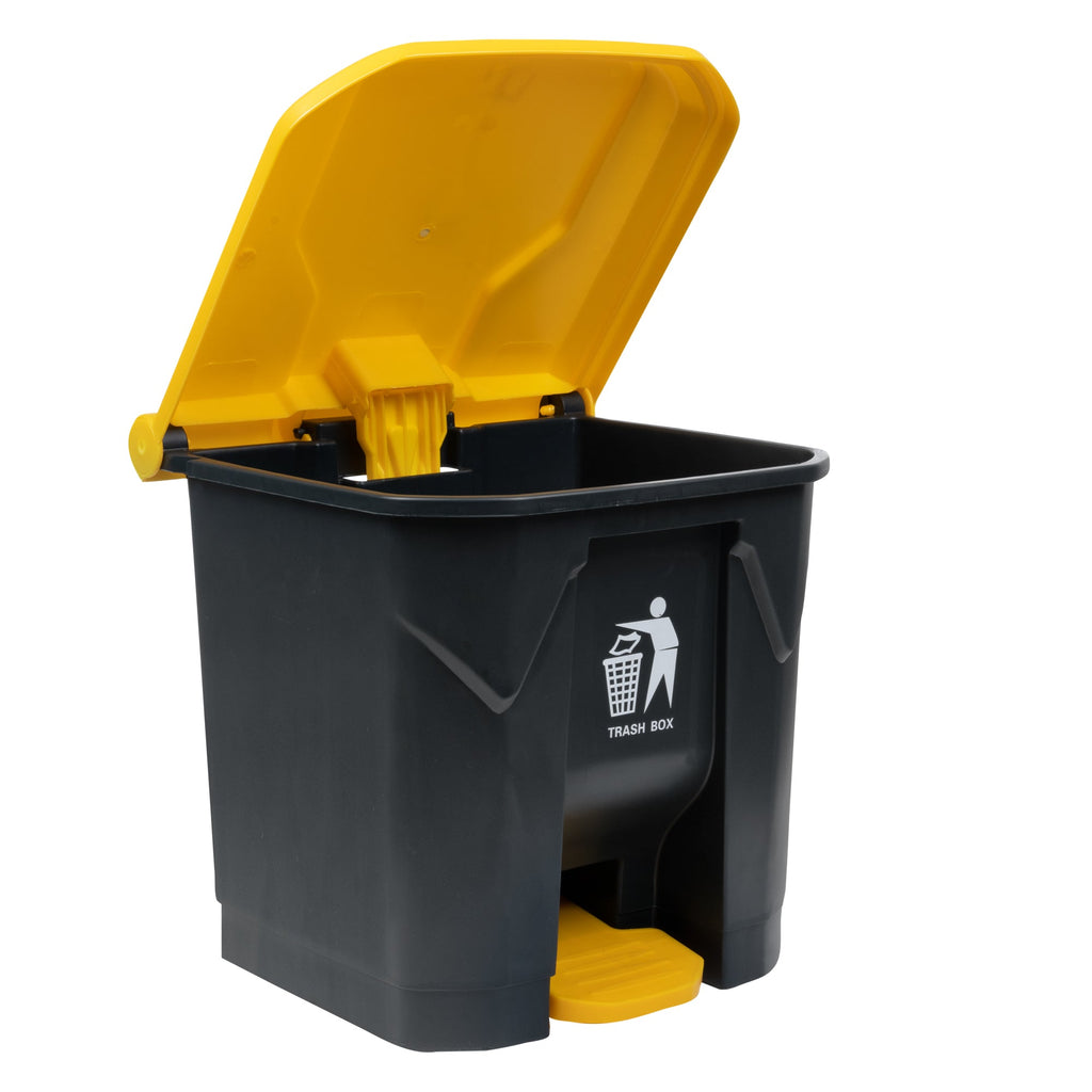 RW Clean 8 gal Dark Gray Plastic Step-On Trash Can - 17" x 15 3/4" x 17 1/4" - 1 count box