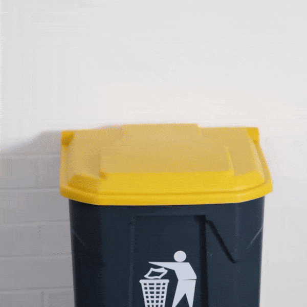 RW Clean 13 gal Dark Gray Plastic Step-On Trash Can - 17" x 15 3/4" x 23 1/2" - 1 count box