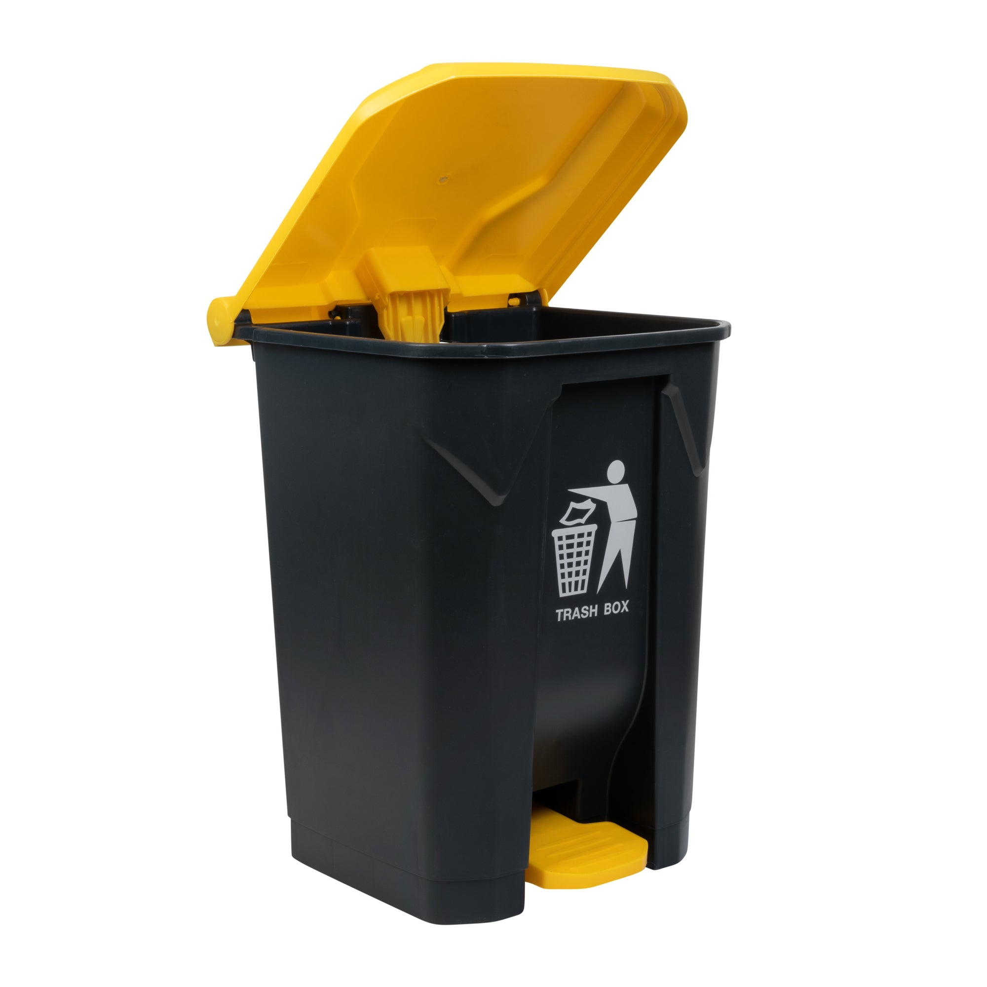 RW Clean 13 gal Dark Gray Plastic Step-On Trash Can - 17" x 15 3/4" x 23 1/2" - 1 count box
