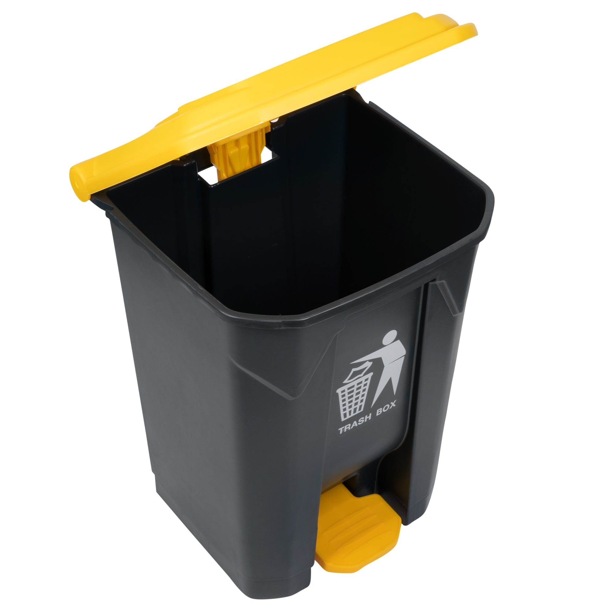 RW Clean 13 gal Dark Gray Plastic Step-On Trash Can - 17" x 15 3/4" x 23 1/2" - 1 count box