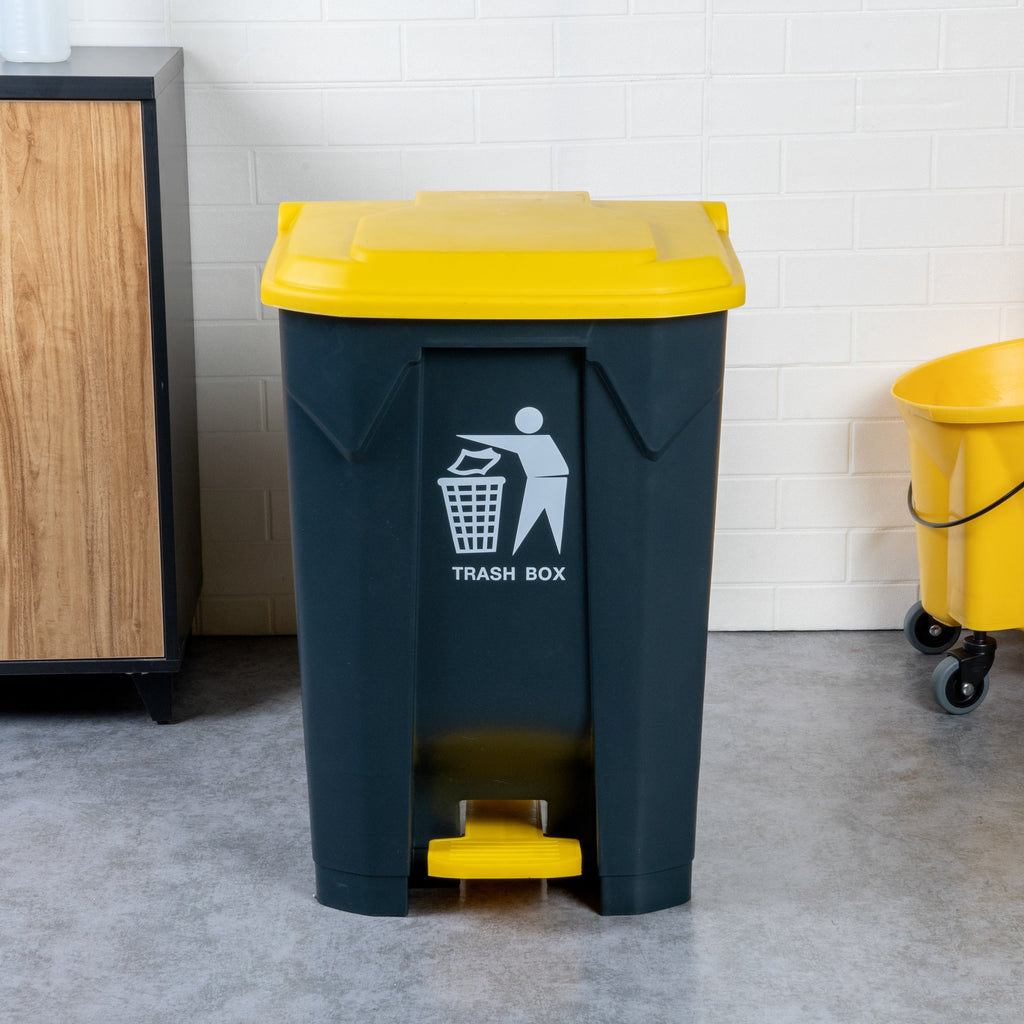 RW Clean 21 gal Dark Gray Plastic Step-On Trash Can - 19 1/2" x 17" x 28" - 1 count box