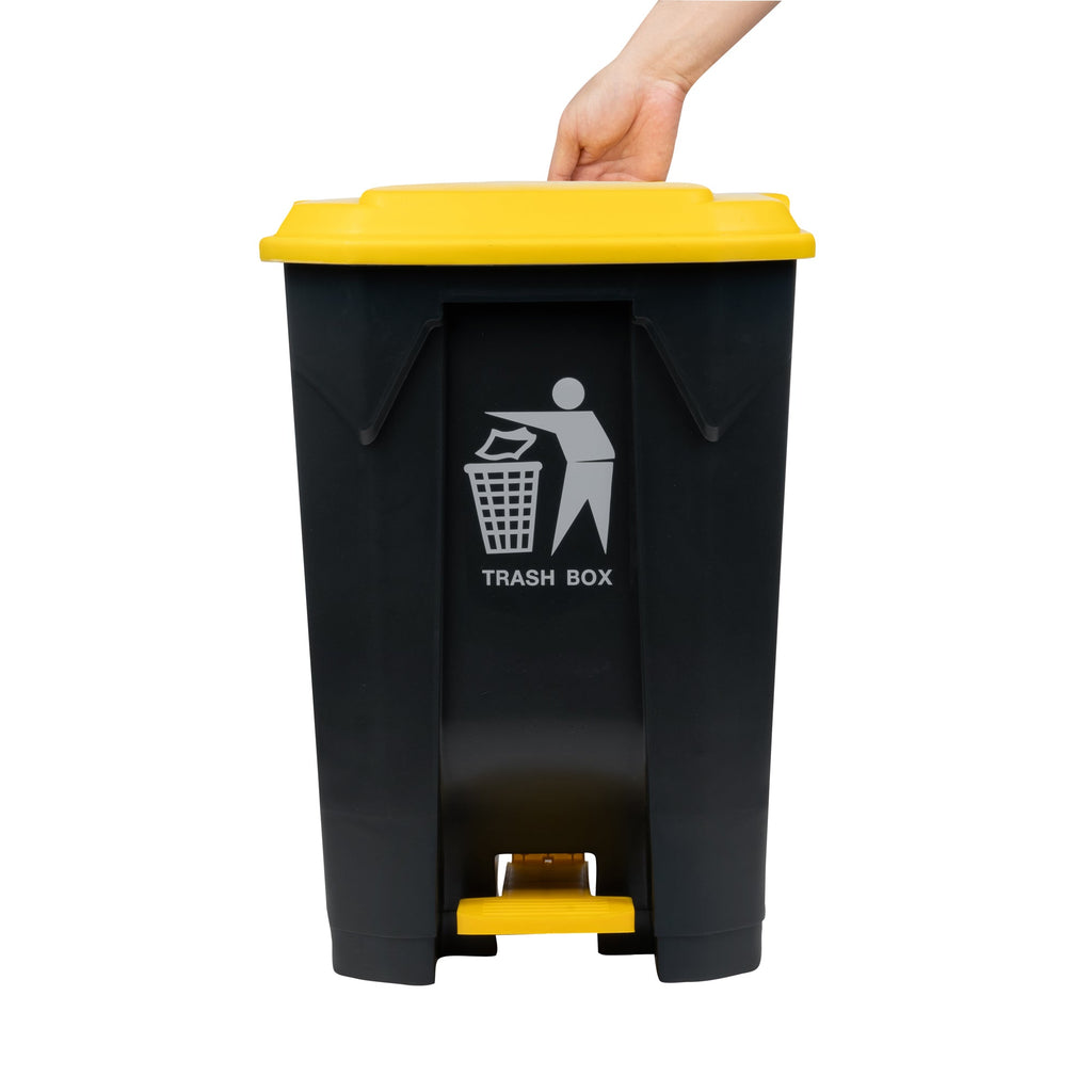 RW Clean 21 gal Dark Gray Plastic Step-On Trash Can - 19 1/2" x 17" x 28" - 1 count box