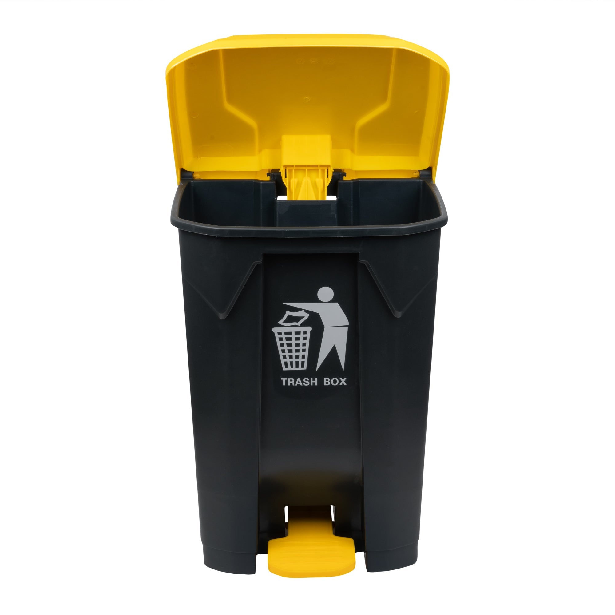 RW Clean 21 gal Dark Gray Plastic Step-On Trash Can - 19 1/2" x 17" x 28" - 1 count box
