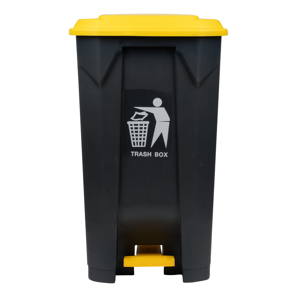 RW Clean 26 gal Dark Gray Plastic Step-On Trash Can - 19 1/2" x 18 3/4" x 33" - 1 count box