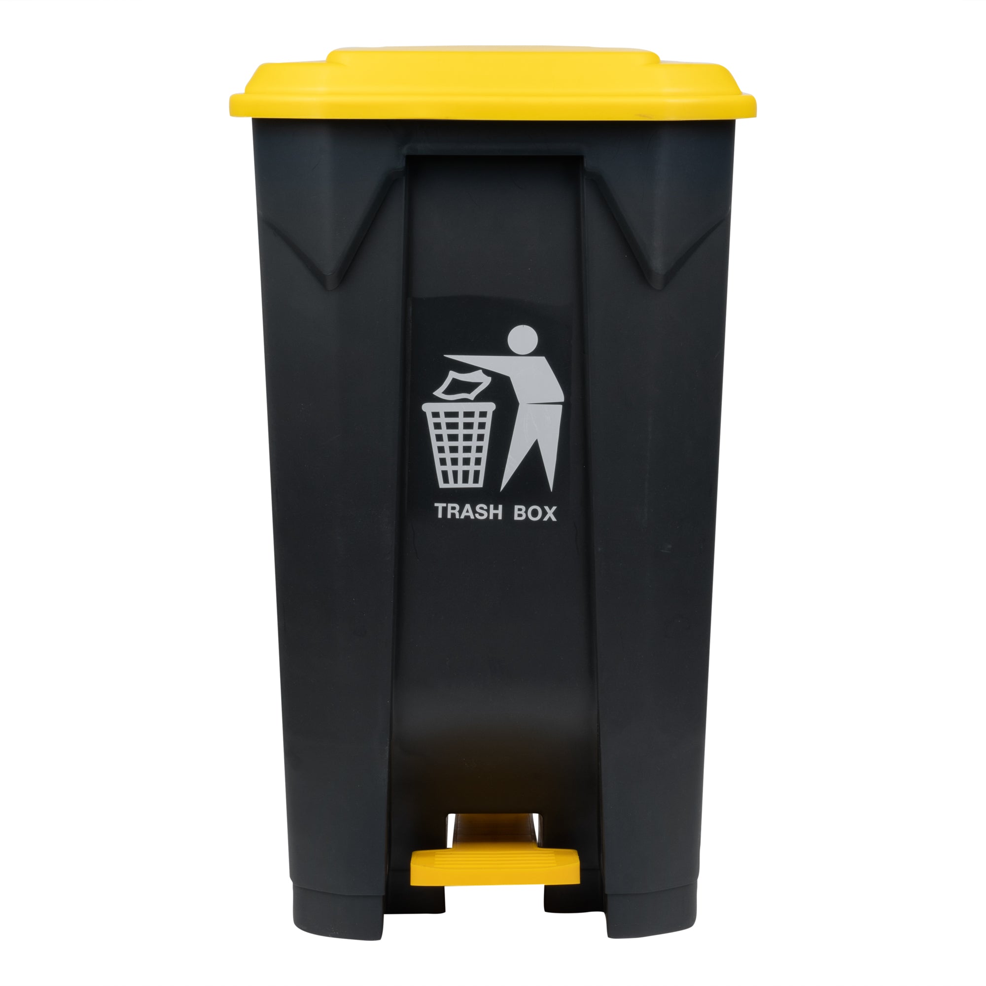 RW Clean 26 gal Dark Gray Plastic Step-On Trash Can - 19 1/2" x 18 3/4" x 33" - 1 count box