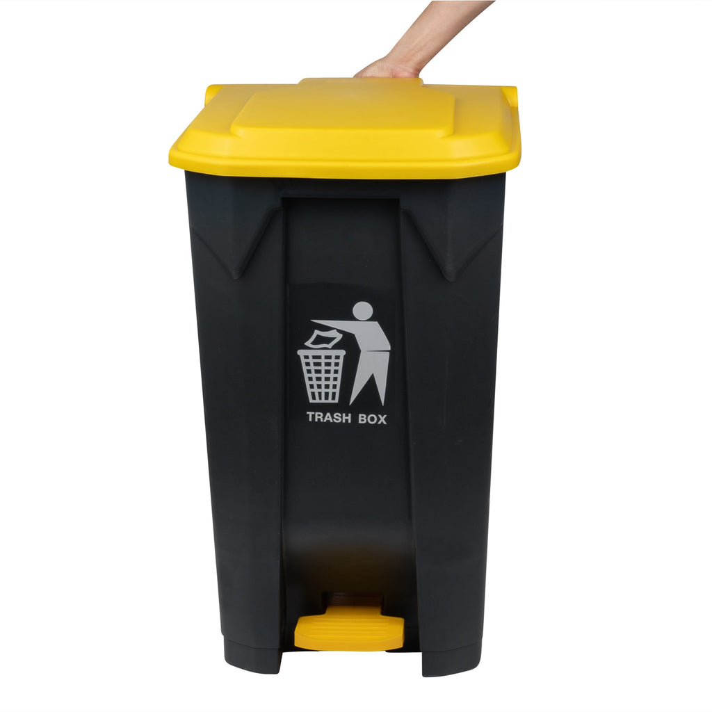 RW Clean 26 gal Dark Gray Plastic Step-On Trash Can - 19 1/2" x 18 3/4" x 33" - 1 count box