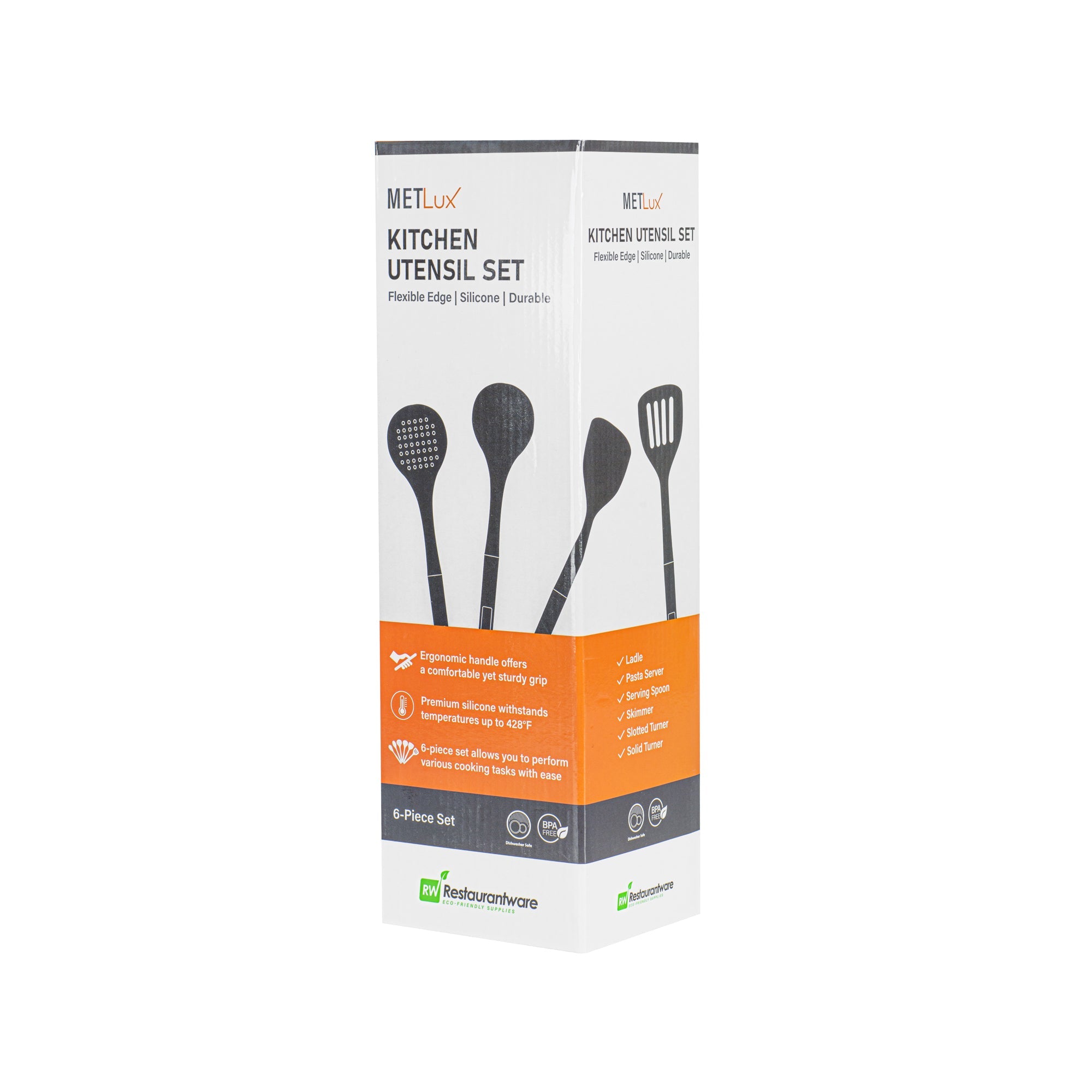 Met Lux Dark Gray Silicone Cooking Utensil Set - 6-Piece - 1 count box