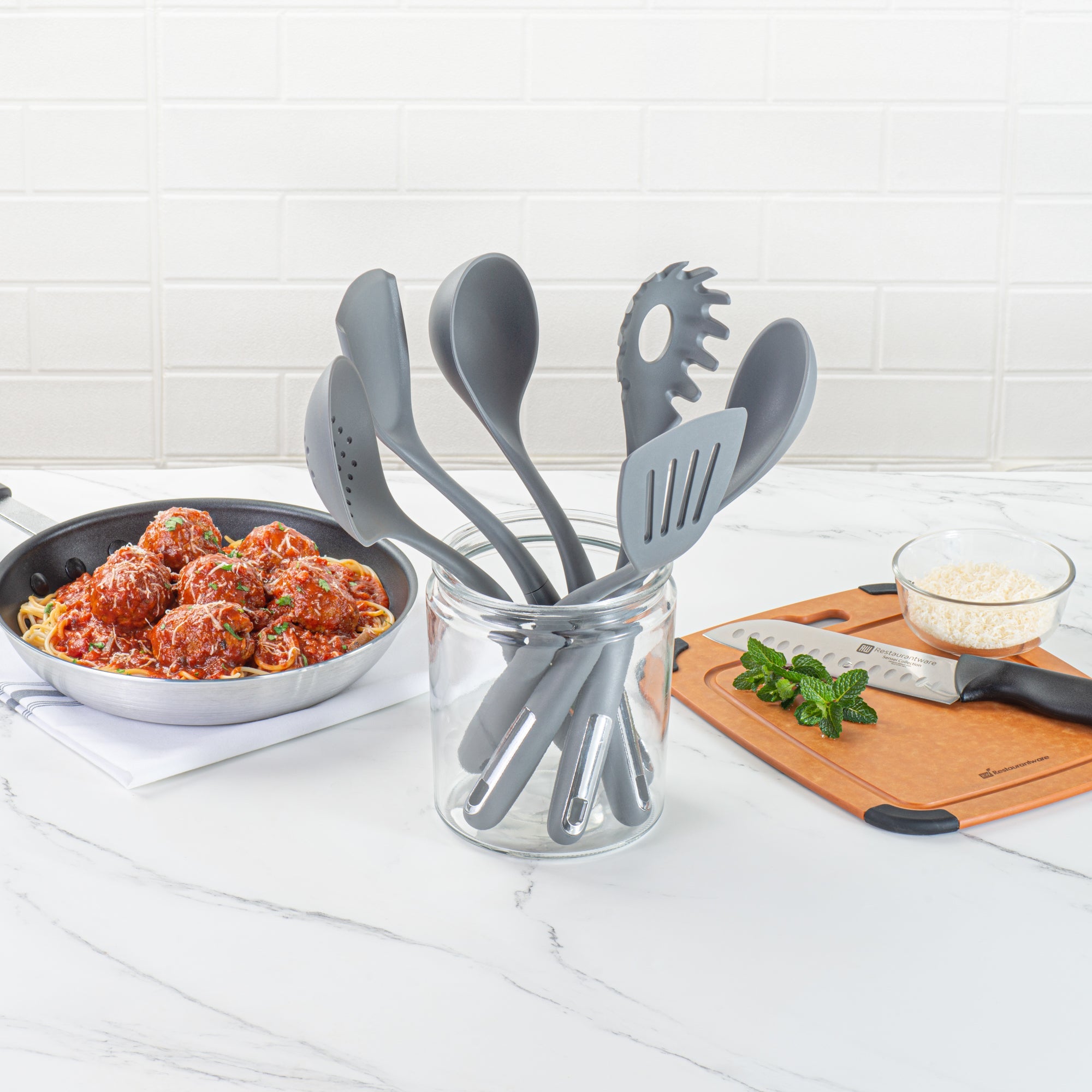 Met Lux Dark Gray Silicone Cooking Utensil Set - 6-Piece - 1 count box
