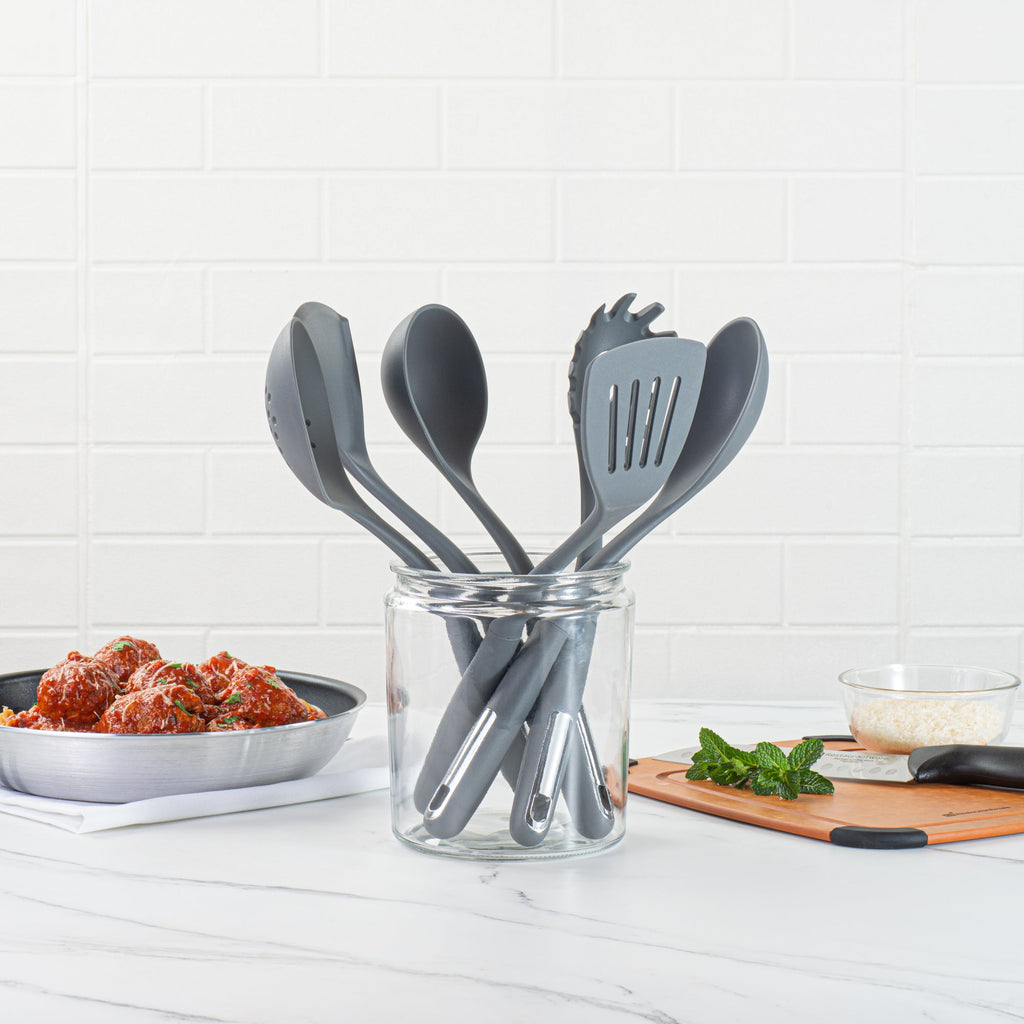 Met Lux Dark Gray Silicone Cooking Utensil Set - 6-Piece - 10 count box