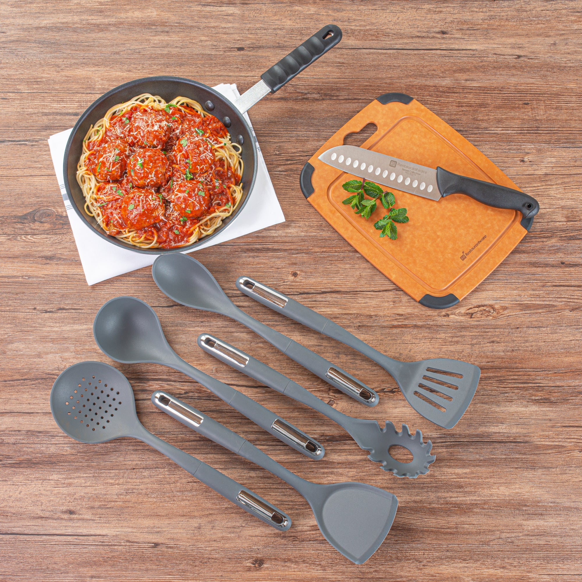 Met Lux Dark Gray Silicone Cooking Utensil Set - 6-Piece - 10 count box