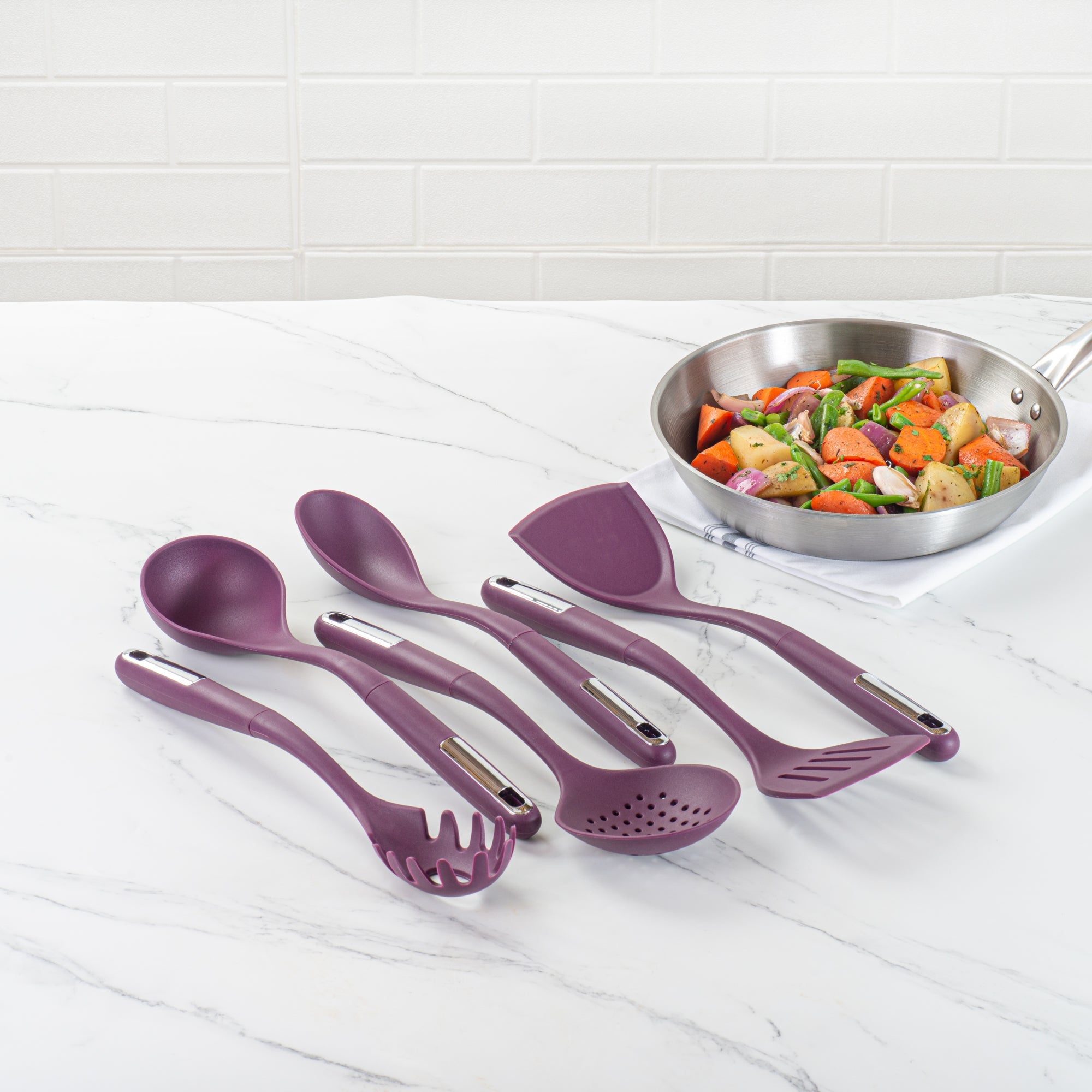 Met Lux Purple Silicone Cooking Utensil Set - 6-Piece - 10 count box
