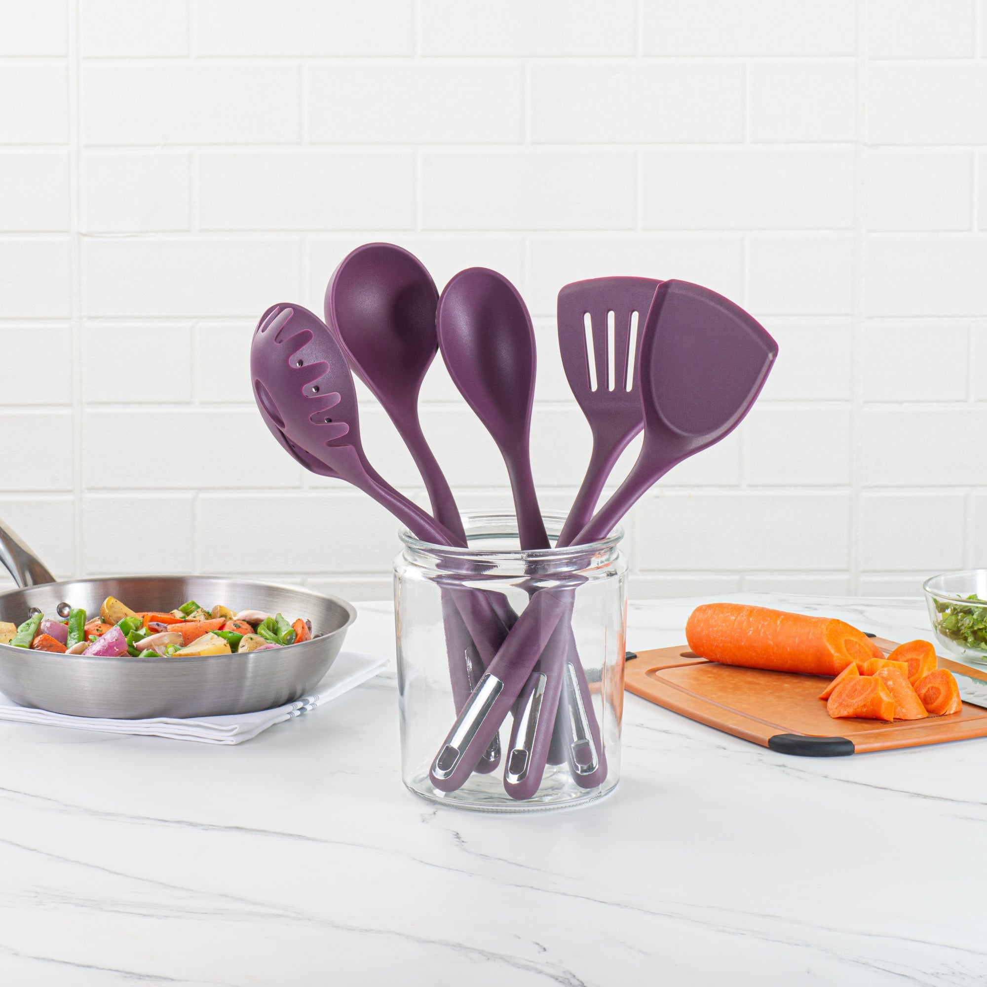 Met Lux Purple Silicone Cooking Utensil Set - 6-Piece - 10 count box