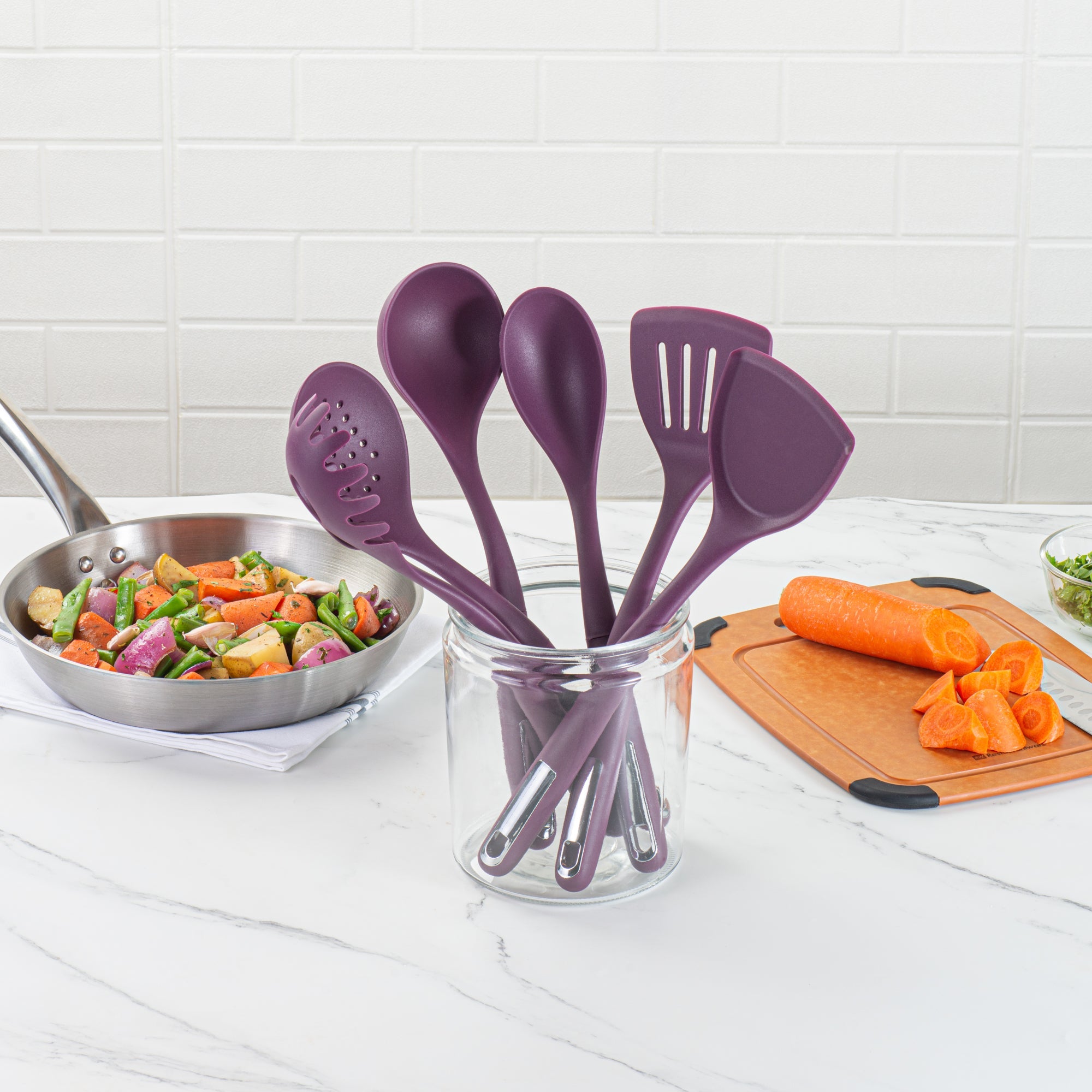 Met Lux Purple Silicone Cooking Utensil Set - 6-Piece - 10 count box