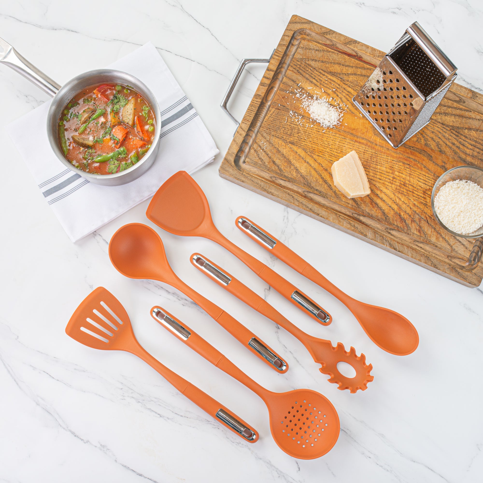 Met Lux Orange Silicone Cooking Utensil Set - 6-Piece - 1 count box