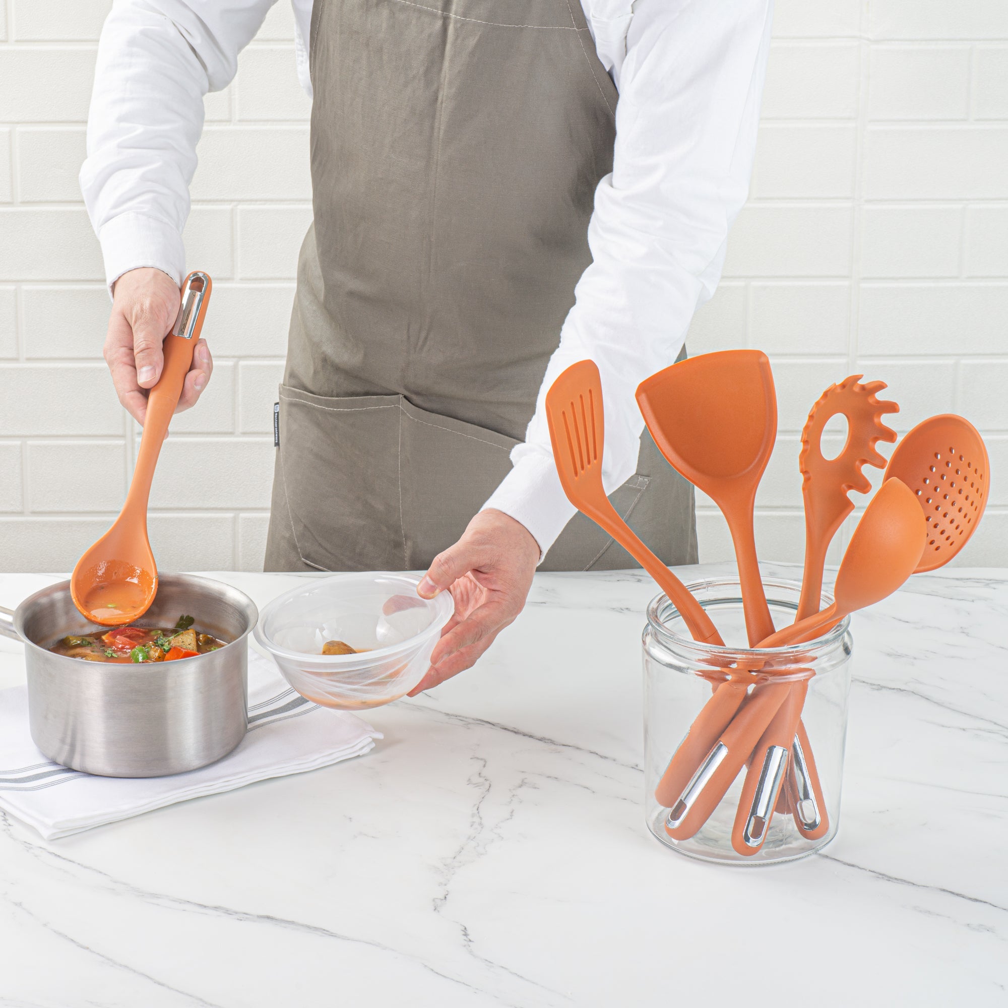 Met Lux Orange Silicone Cooking Utensil Set - 6-Piece - 1 count box