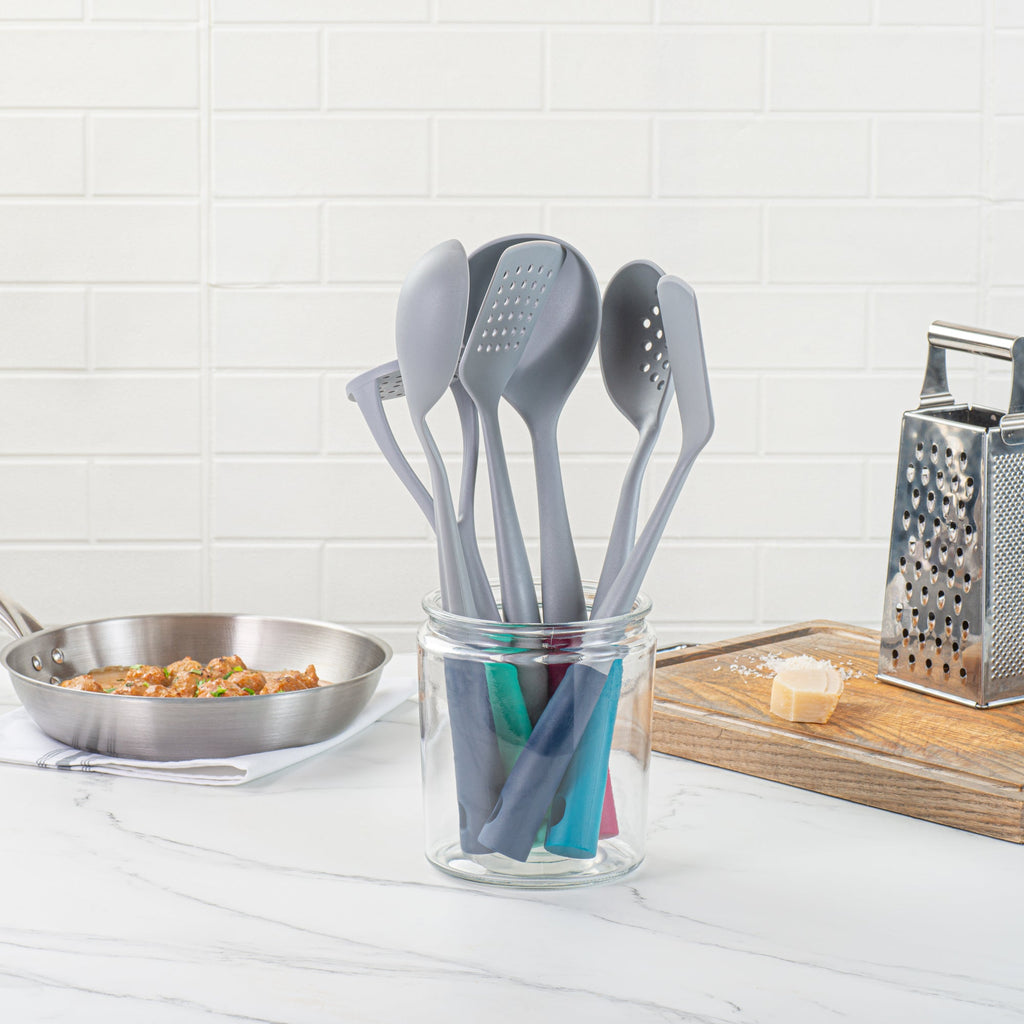 Met Lux Gray and Assorted Nylon High Heat Cooking Utensil Set - 6-Piece - 10 count box
