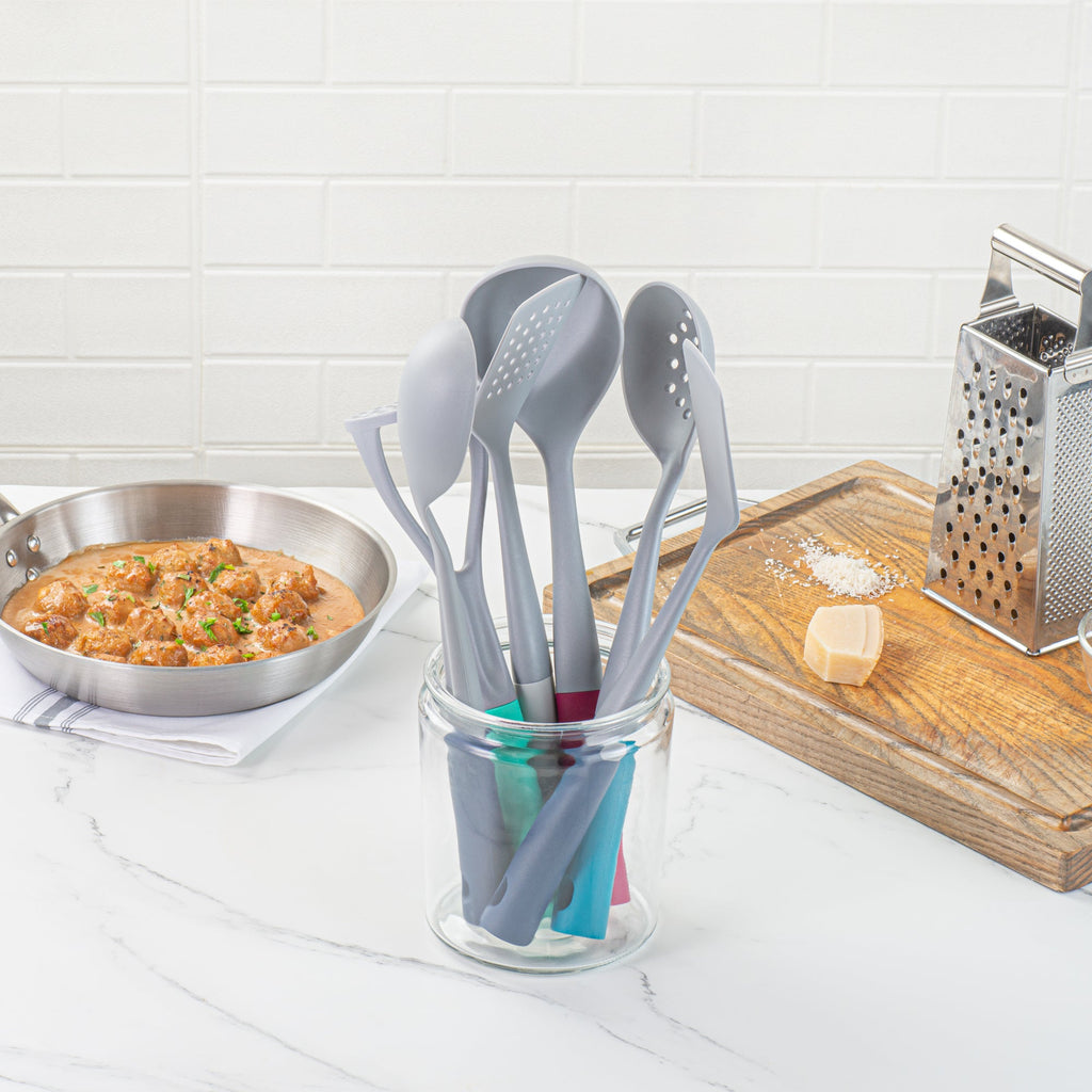 Met Lux Gray and Assorted Nylon High Heat Cooking Utensil Set - 6-Piece - 10 count box