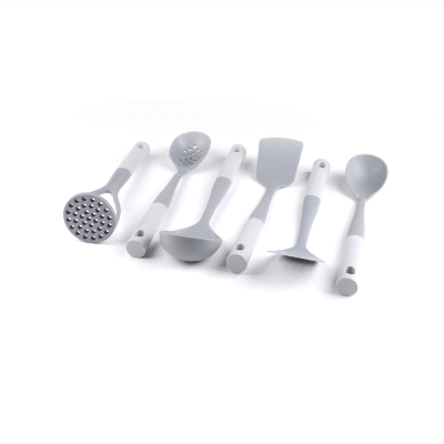 Met Lux Gray and White Nylon High Heat Cooking Utensil Set - 6-Piece - 1 count box