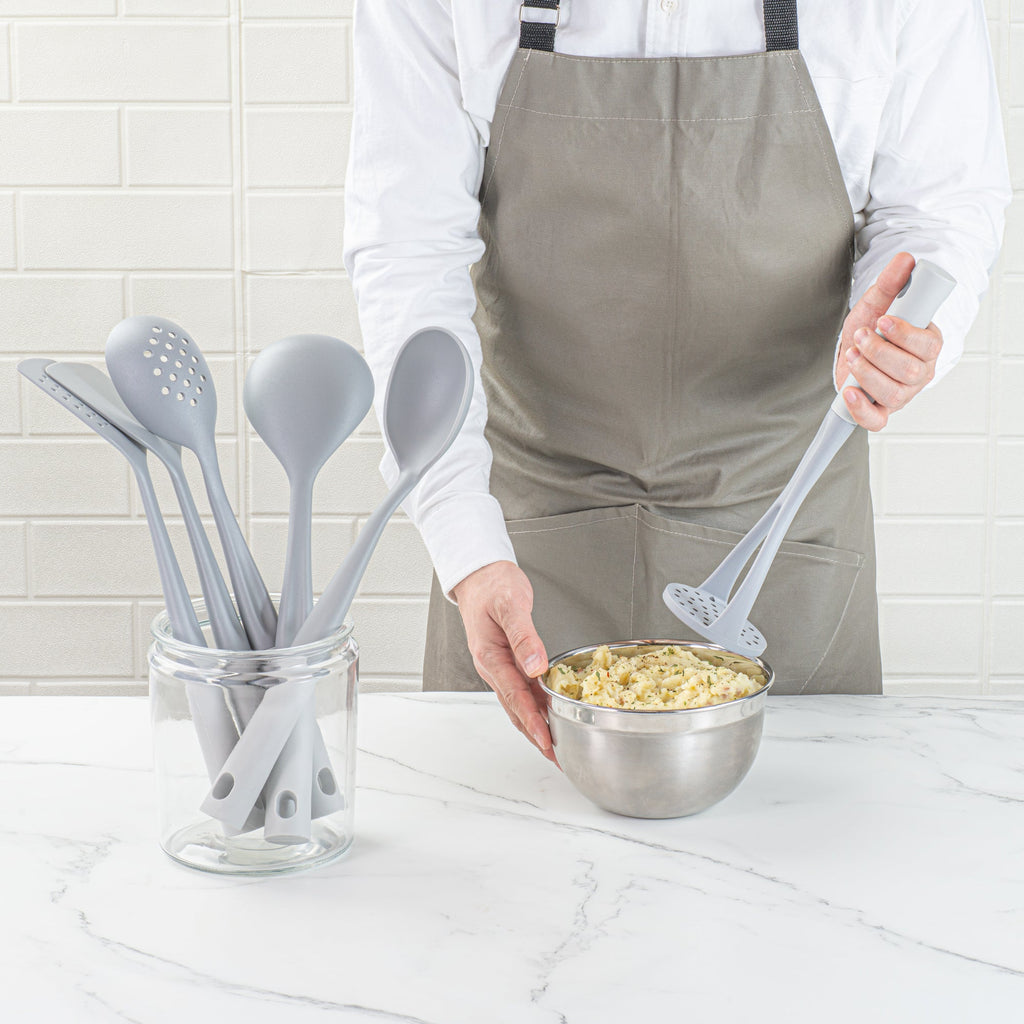 Met Lux Gray and White Nylon High Heat Cooking Utensil Set - 6-Piece - 1 count box