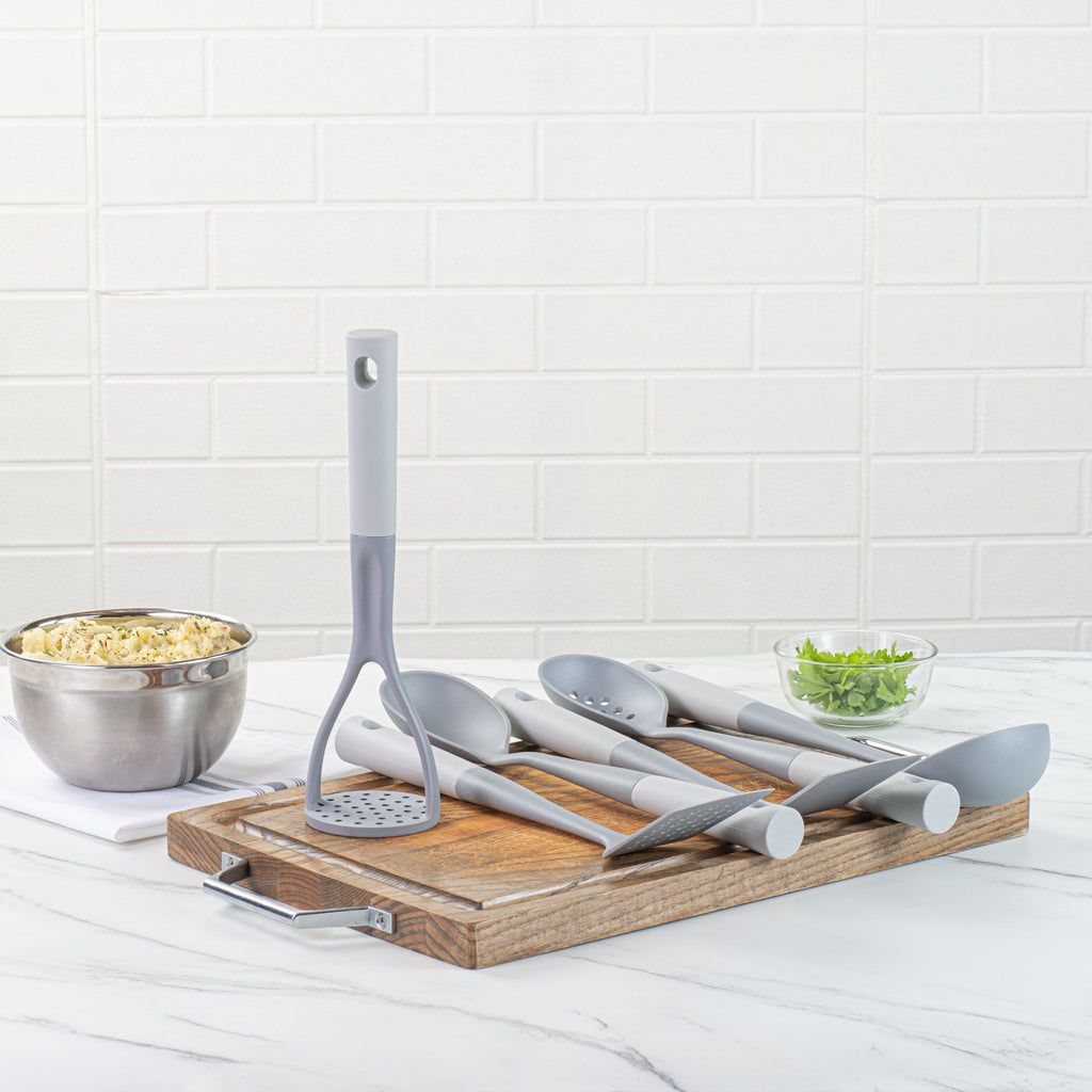Met Lux Gray and White Nylon High Heat Cooking Utensil Set - 6-Piece - 1 count box