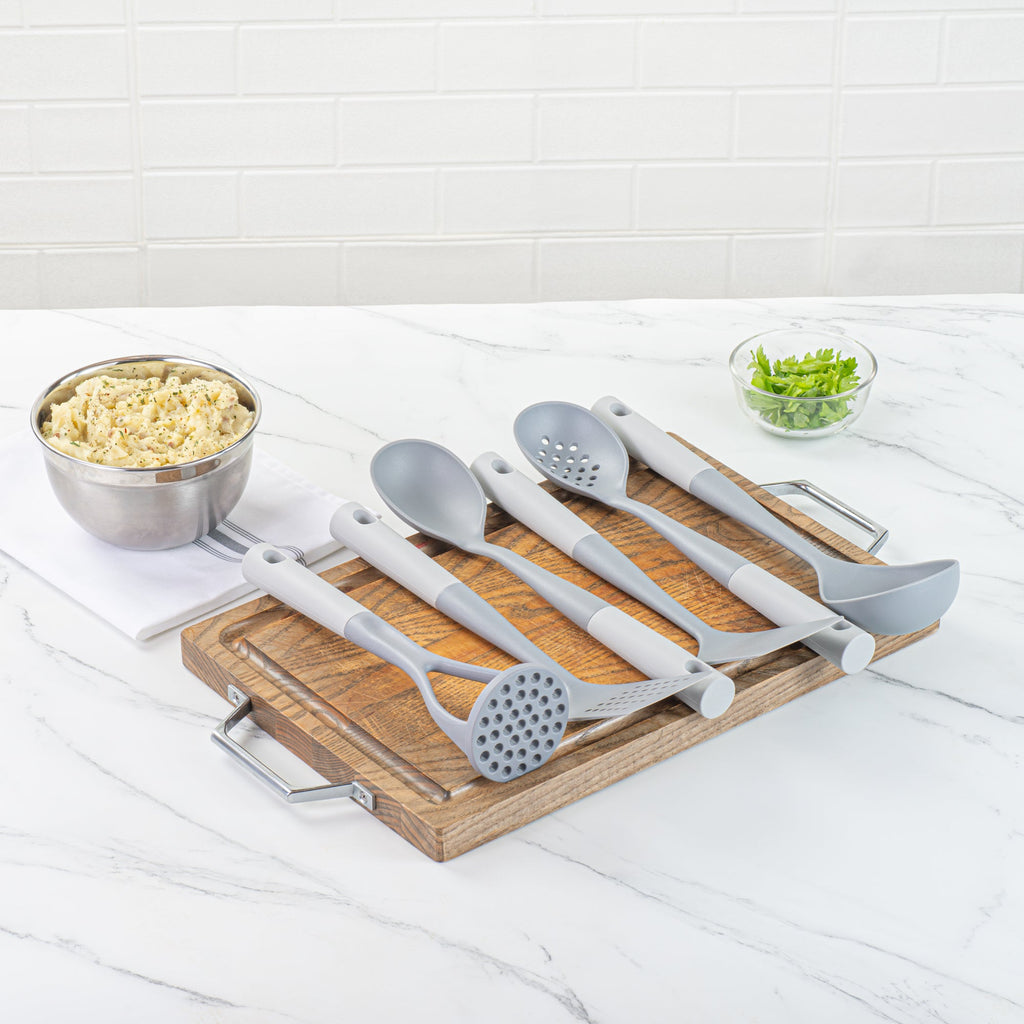 Met Lux Gray and White Nylon High Heat Cooking Utensil Set - 6-Piece - 10 count box