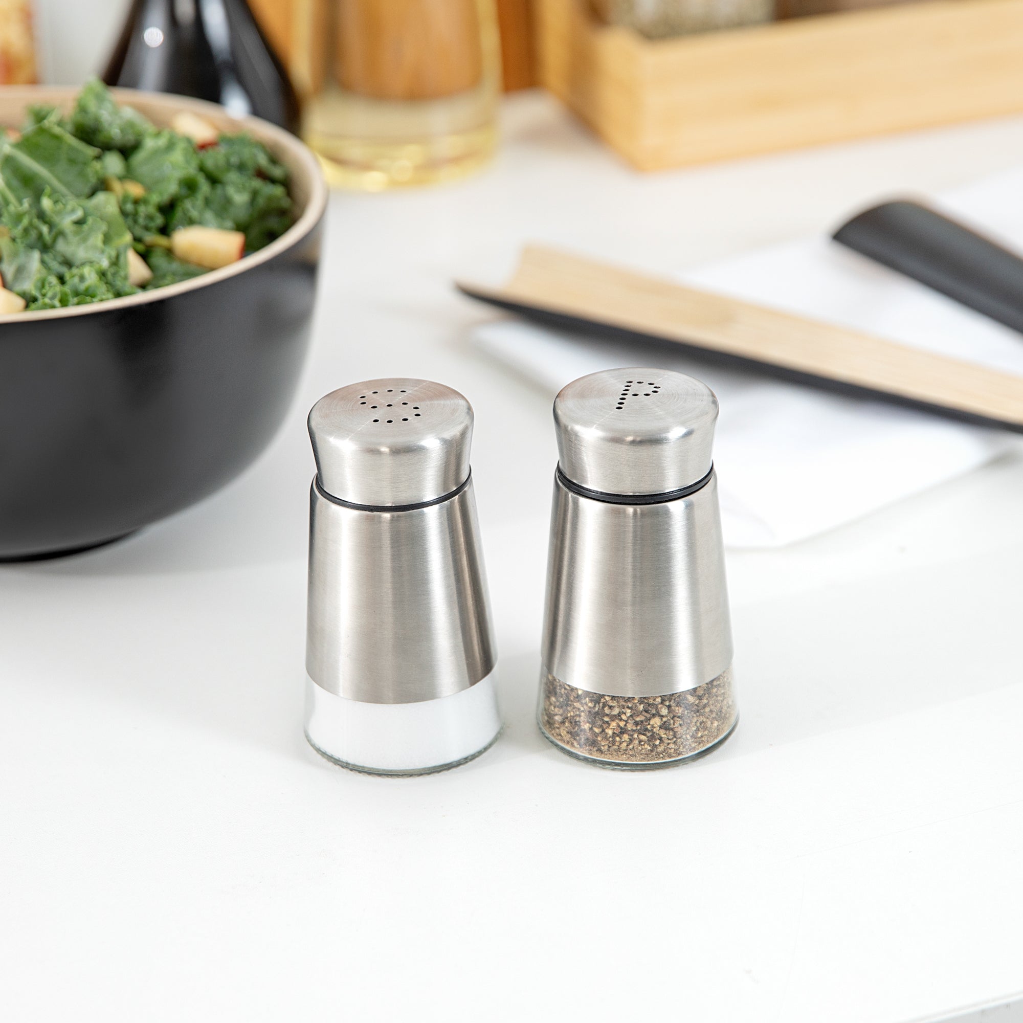 Met Lux 2 oz Stainless Steel Salt and Pepper Shaker Set - 1 count box