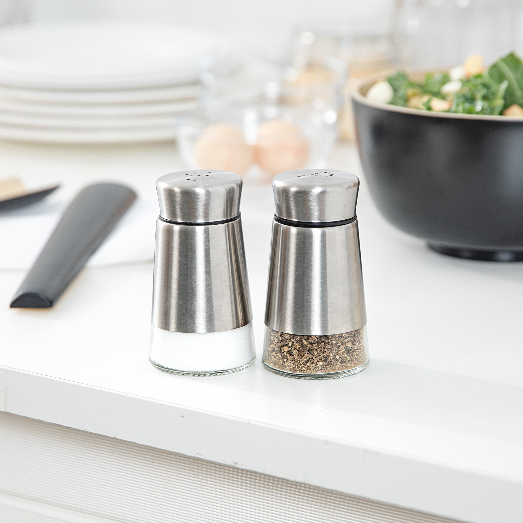 Met Lux 2 oz Stainless Steel Salt and Pepper Shaker Set - 1 count box
