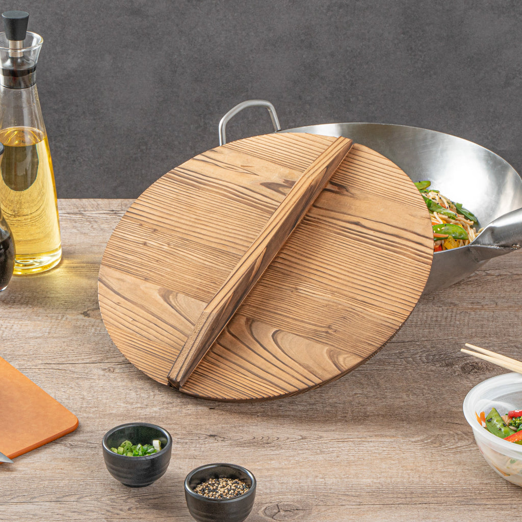 Motomori 12" Handmade Lightweight Wood Wok Lid - 1 count box