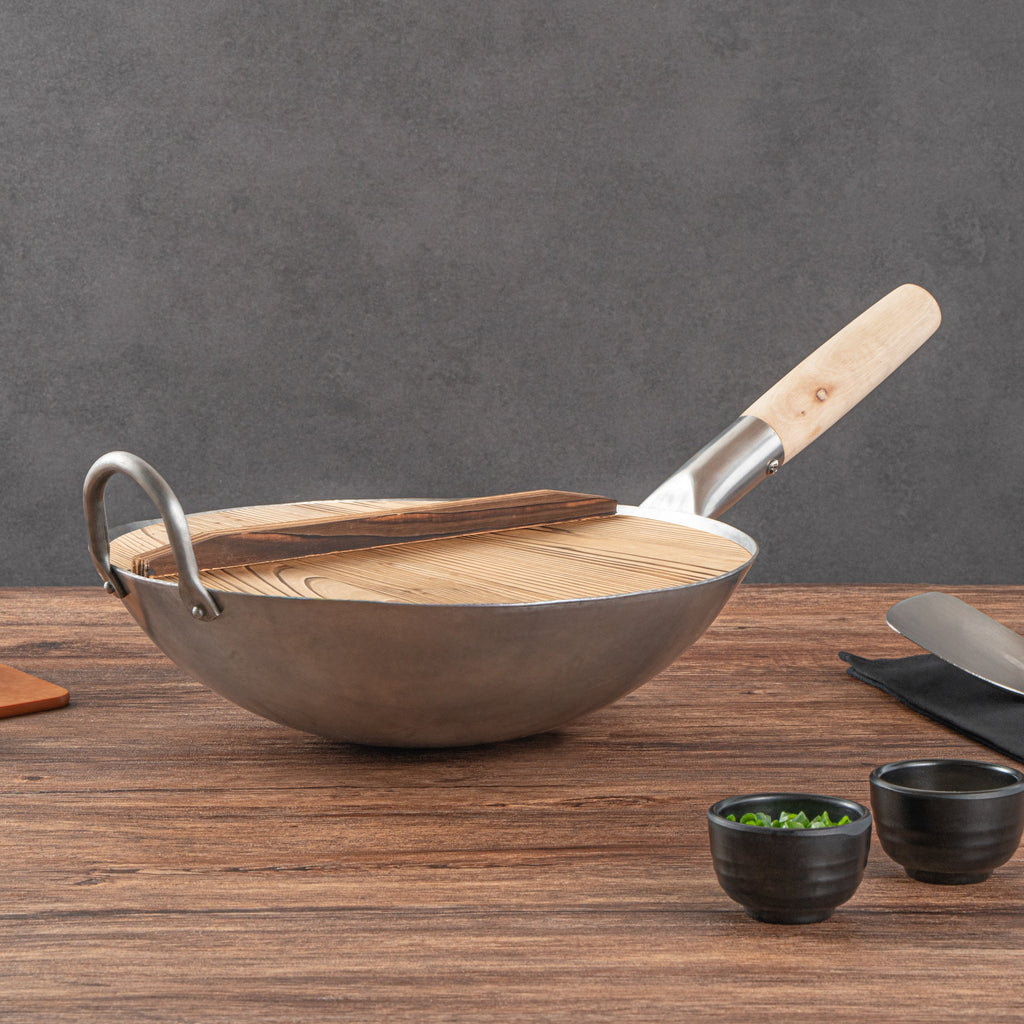 Motomori 12" Handmade Lightweight Wood Wok Lid - 1 count box