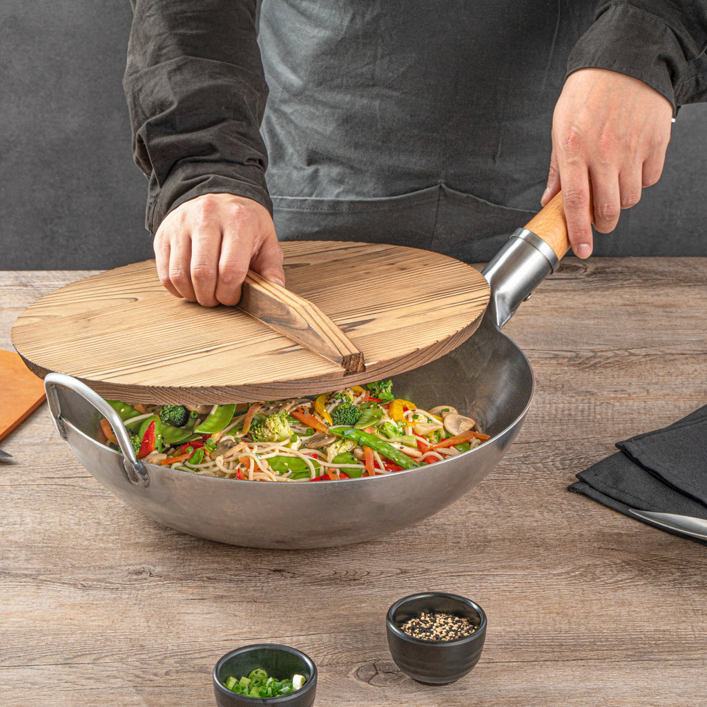 Motomori 12" Handmade Lightweight Wood Wok Lid - 1 count box